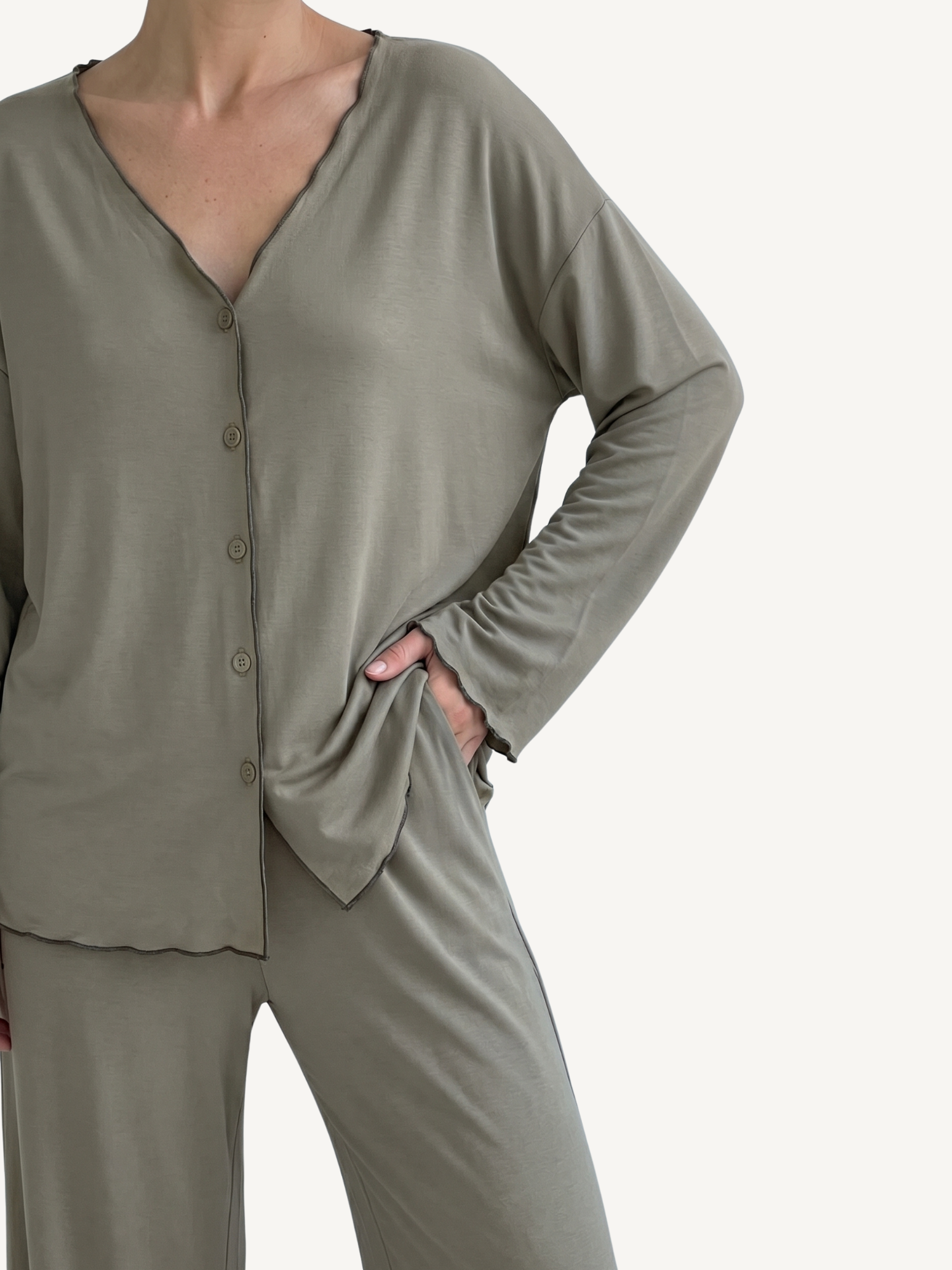Mila Pajama Set - Soft Olive