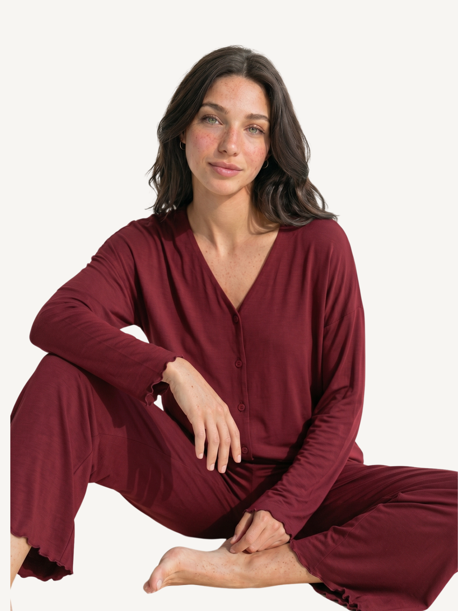 Mila Pajama Set - Merlot